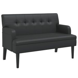 vidaXL Bancă cu spătar negru 112x65,5x75 cm piele ecologică