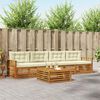 vidaXL Set de canapele de exterior cu pernă 5 pcs Natural și Crem