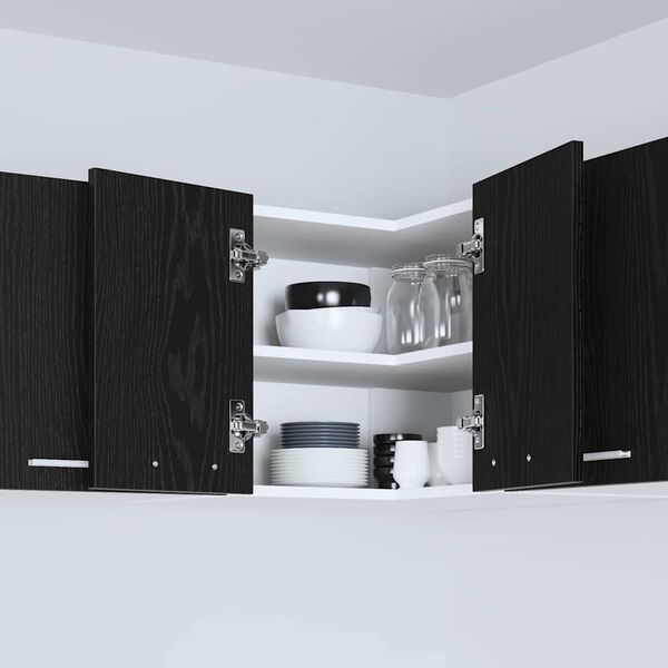 vidaXL Dulap suspendat Stejar negru și Alb 57 x 57 x 40 cm