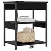 vidaXL Dulap de noapte Stejar Negru 41 x 31 x 51 cm Lemn compozit