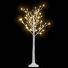 vidaXL Pom de Crăciun, 128 LED-uri, alb cald, 1,2 m, salcie, int./ext.