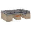 vidaXL Set canapele de grădină, 10 piese, cu perne, bej, poliratan