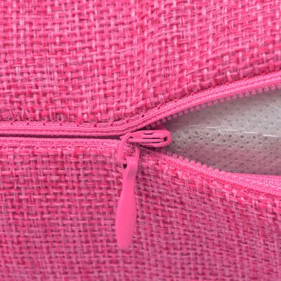 vidaXL Huse de pernă cu aspect de pânză, 80 x 80 cm, roz, 4 buc.