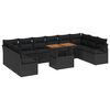 vidaXL Set de canapele pentru grădină 11 buc. Negru Rattan poli