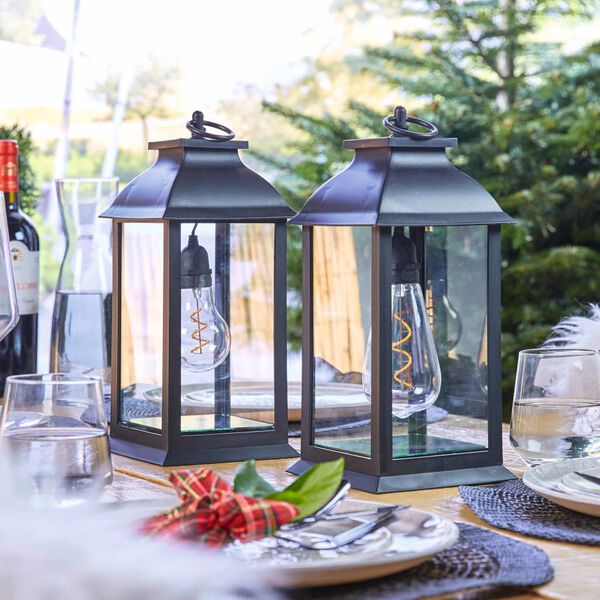 Luxform Lampă de masă cu LED "Black Lantern" lumină A60