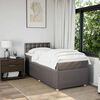 vidaXL Pat box spring cu saltea, gri taupe, 90x190 cm, textil