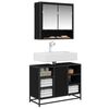 vidaXL Set de mobilier pentru baie 2 pcs Stejar Negru Lemn compozit
