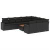 vidaXL Set canapele de grădină cu perne, 11 piese, negru, poliratan