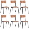 vidaXL Scaune de bucătărie, 6 buc., maro, placaj