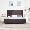 vidaXL Cadru de pat cu headboard Maro &icirc;nchis 180 x 200 cm țesătură