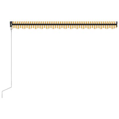 vidaXL Copertină retractabilă senzor vânt & LED galben/alb, 400x300 cm