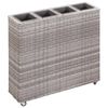 vidaXL Strat &icirc;nălțat grădină 4 ghivece, gri, 80x22x79 cm, poliratan