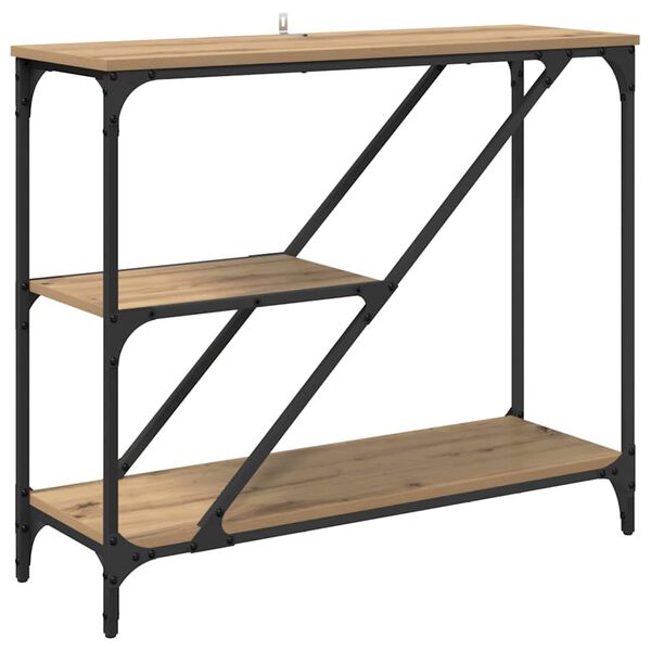 vidaXL Masă de consolă Stejar Artizanal 88,5 x 30 x 75 cm