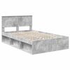 vidaXL Cadru de pat cu headboard Beton 120 x 190 cm Lemn de pin masiv