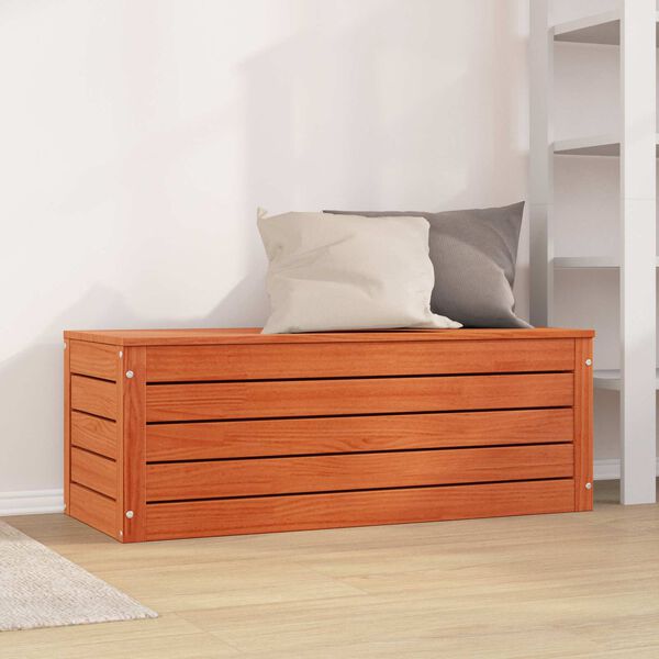 vidaXL Cutie de depozitare cu ușă Maroniu cerat 89 x 36,5 x 33 cm