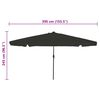 vidaXL Parasol de Grădină Negru 395 x 395 x 245 cm Poliester și oțel