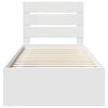vidaXL Cadru de pat cu headboard Alb 75 x 190 cm Lemn de pin masiv