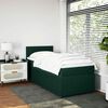 vidaXL Pat box spring cu saltea, verde &icirc;nchis, 90x200 cm, catifea