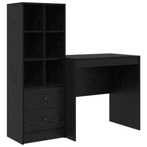 vidaXL Birou Stejar Negru 125,5 x 50 x 127 cm 2 buc.