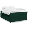 vidaXL Pat box spring cu saltea, verde &icirc;nchis, 160x200 cm, catifea