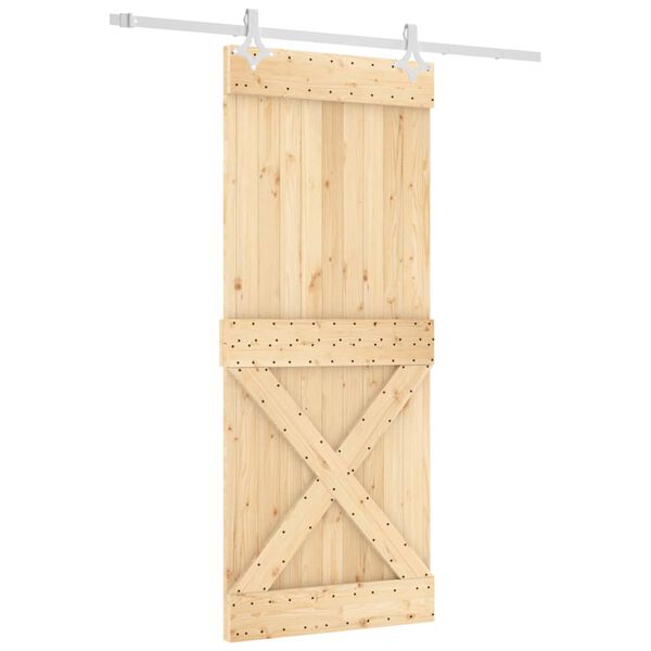 vidaXL Ușă glisantă cu set de feronerie 85x210 cm, lemn masiv de pin