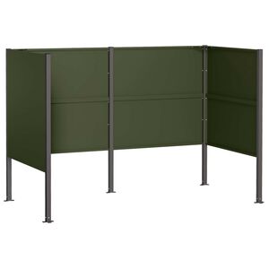 vidaXL Ecran pentru coș de gunoi 167 x 85 x 113 cm Oțel Verde măsliniu