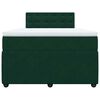 vidaXL Pat box spring cu saltea, verde &icirc;nchis, 120x200 cm, catifea