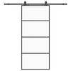 vidaXL Ușă glisantă cu set de feronerie neagră 90x205 cm Sticlă ESG
