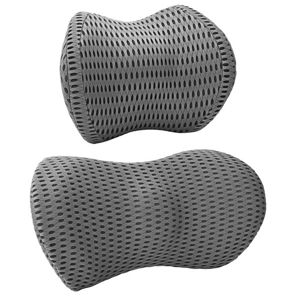 vidaXL Pernă cu pernă Ajustabil 2 pcs Gri Mesh 4D