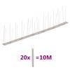 vidaXL Set bandă cu țepi antipăsări cu 2 r&acirc;nduri, 20 buc., oțel, 10 m