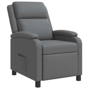 vidaXL Fotoliu reclinabil Gri Piele artificială