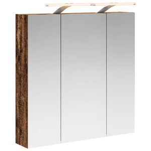 vidaXL Dulap cu oglindă pentru baie Lemn vechi 70 x 14,5 x 70 cm