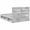vidaXL Cadru de pat cu headboard Beton 140 x 190 cm Lemn de pin masiv
