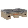vidaXL Set canapele de grădină, 10 piese, cu perne, bej, poliratan