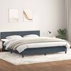 vidaXL Pat box spring cu saltea, gri &icirc;nchis, 180x220 cm, catifea