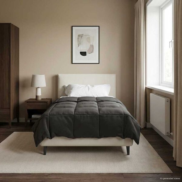 vidaXL Duvet complet pe tot parcursul anului Antracit 135 x 200 cm