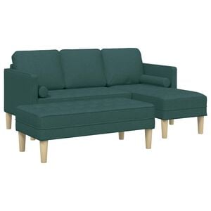 vidaXL Set de canapea 2 buc. Verde &icirc;nchis Poliester