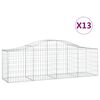 vidaXL Coșuri gabion arcuite 13 buc, 200x50x60/80 cm, fier galvanizat