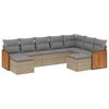 vidaXL Set canapele de grădină, 9 piese, cu perne, bej, poliratan
