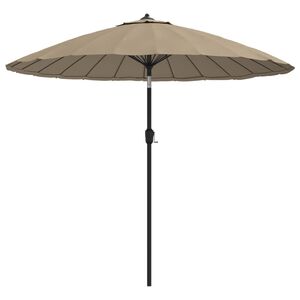 vidaXL Umbrelă soare de exterior, st&acirc;lp aluminiu, gri taupe, 270 cm