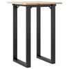 vidaXL Masă de bucătărie, cadru O, 50x50x75 cm lemn masiv pin și Oţel