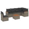 vidaXL Set canapele de grădină, 7 piese, cu perne, gri, poliratan
