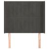 vidaXL Tăblie de pat cu aripioare gri &icirc;nchis 83x16x118/128 cm catifea
