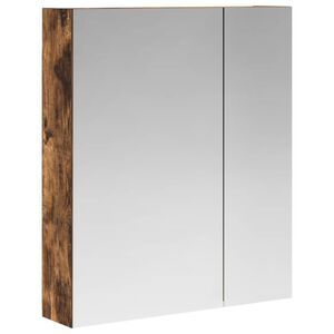 vidaXL Dulap cu oglindă pentru baie Stejar fumuriu 60 x 14,5 x 70 cm
