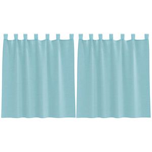 vidaXL Perdele Voile cu Bucle 2 buc Turcoaz 140x140 cm