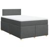vidaXL Pat box spring cu saltea, gri &icirc;nchis, 120x200 cm, textil