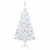 vidaXL Brad Crăciun pre-iluminat artificial set globuri alb 210 cm PVC