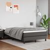 vidaXL Pat box spring cu saltea, gri, 120x190 cm, piele ecologică