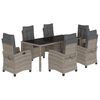 vidaXL Set mobilier de grădină cu perne, 7 piese, gri, poliratan