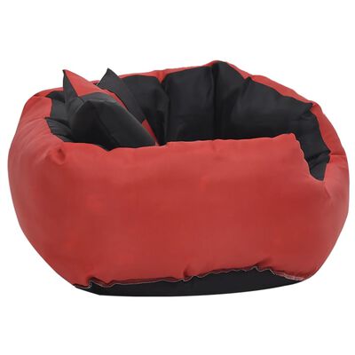 vidaXL Pernă reversibilă lavabilă pt câini, roșu și negru, 65x50x20 cm